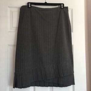 Ann Taylor LOFT: pinstriped, pleated skirt